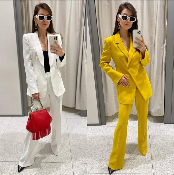 ZARA * BLAZER WHITE Size L tuxedo - Picture 11 of 16